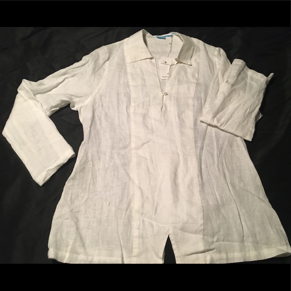 White linen top NWT